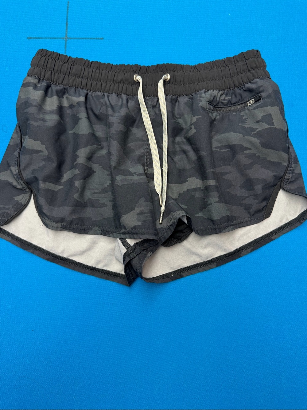 Vuori Black Camo Athletic Drawstring Shorts